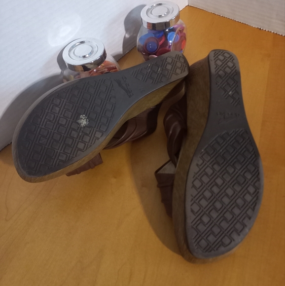 Dansko avalon crossstrap leather wedge sandals size 37 6.5/7 brown - Picture 2 of 11